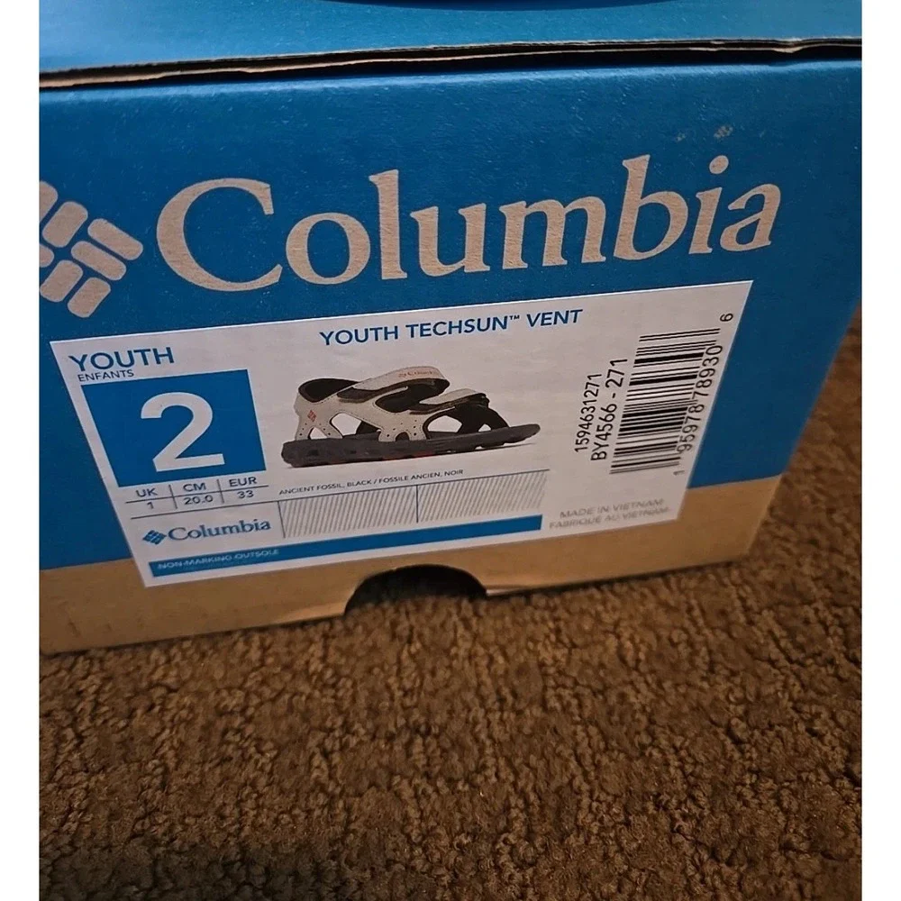 Columbia Youth Techsun Sandal Size 2 Kids Beige New - Picture 4 of 4